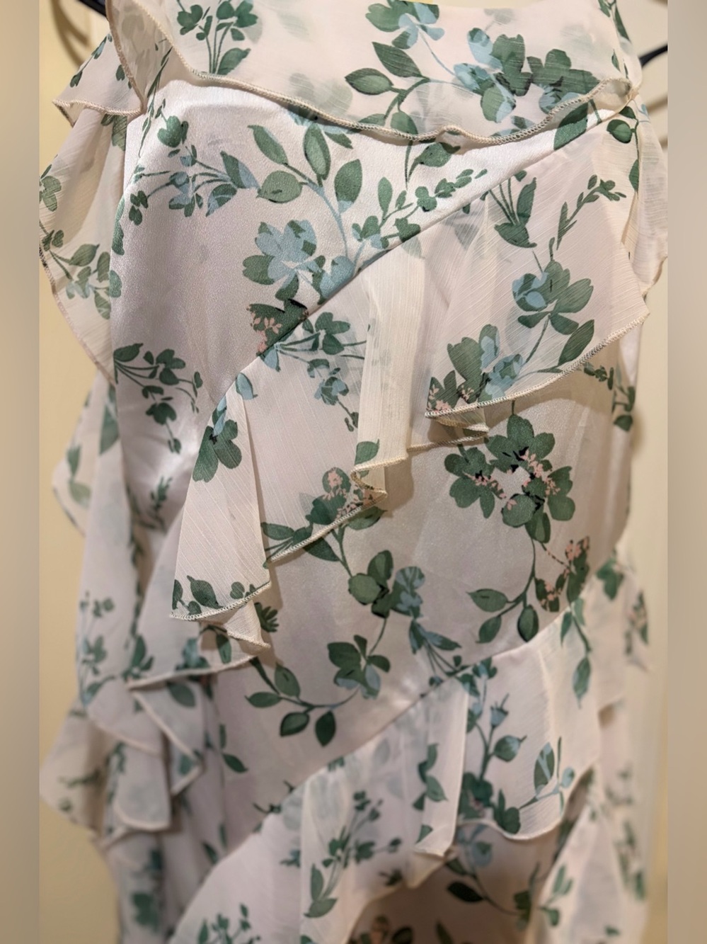 Misa Los Angeles White Floral Asymmetrical Ruffle Dress - Picture 12 of 15